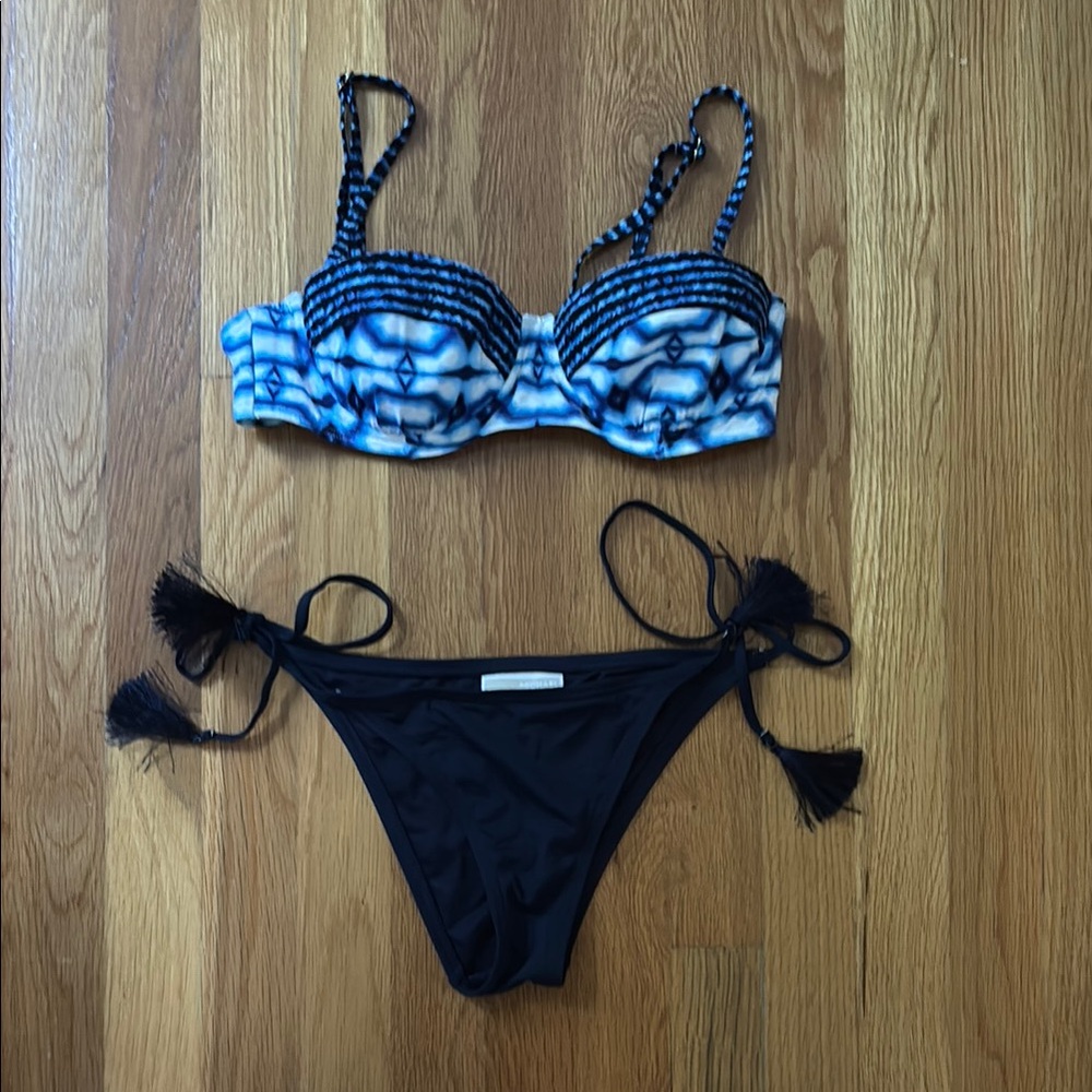 Michael Kors Blue and Black Bikini